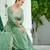 Vichitra Silk Sequins Embroidered Party Wear Gown with Matching Dupatta | Pista Green | Look
