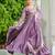 Vichitra Silk Sequins Embroidered Designer Party Wear Gown with Matching Dupatta | Lavender | Look