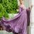 Vichitra Silk Sequins Embroidered Designer Party Wear Gown with Matching Dupatta | Lavender | Look