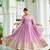 Faux Georgette Sequins Embroidered Designer Party Wear Gown with Matching Dupatta | Lavender | Look
