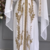 White Embroidered Moroccan Kaftan with Golden Handwork & Dupatta