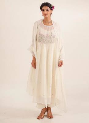 Ivory white flamingo kurta set 1