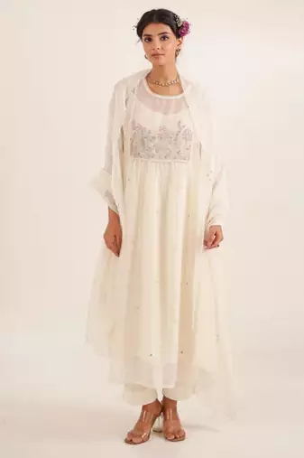 Ivory white flamingo kurta set