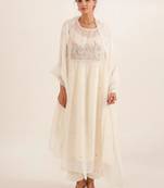 Ivory white flamingo kurta set