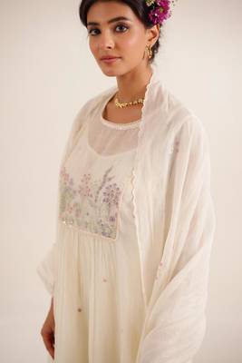 Ivory white flamingo kurta set 2