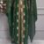 Emerald Green Moroccan Kaftan with Golden Embroidery & Matching Dupatta