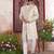 Beige banarasi jacquard indo western for men