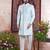 Blue banarasi jacquard indo western for men
