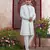 blue banarasi jacquard sherwani for men