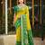 mustard soft art silk saree with floral printed work with blouse