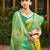 mustard soft art silk saree with floral printed work with blouse