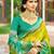 mustard soft art silk saree with floral printed work with blouse