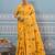 yellow soft art silk saree with woven work with blouse