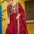 Maroon Vichitra Silk Designer Gown with Zari Embroidery | Festive & Wedding Wear Gown
