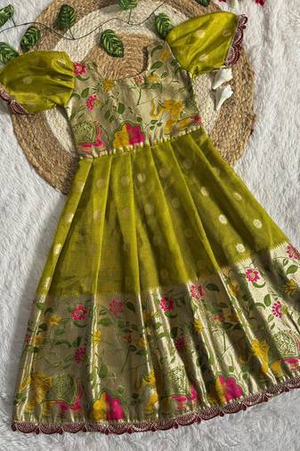 Pure jacquard Pavadai gown