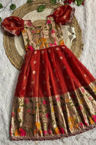 Pure jacquard Pavadai gown