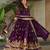 Purple Faux Blooming Designer Gown with Heavy Embroidery & Sequins Work | Wedding & Party Wear Gown