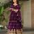 Purple Faux Blooming Designer Gown with Heavy Embroidery & Sequins Work | Wedding & Party Wear Gown