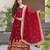 Maroon Faux Blooming Designer Gown with Heavy Embroidery & Sequins Work | Wedding & Party Wear Gown