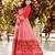 Red Pashmina Printed Semi-Stitched Gown with Matching Printed Dupatta | Soft & Comfortable Daily Wear