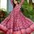 Pink Chinnon Printed Semi-Stitched Gown with Matching Printed Dupatta | Soft, Flowing & Daily Wear