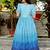 Blue Maslin Crochet Printed Gown     Lightweight Daily & Casual Wear | Semi-Ready Stitch