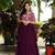 Wine Faux Blooming Printed Gown     Stylish Daily Wear | Semi-Ready Stitch