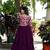 Wine Faux Blooming Printed Gown     Stylish Daily Wear | Semi-Ready Stitch