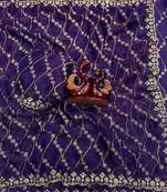 Purple Color Embroidered Space Silk Saree