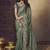 Dark sea green embroidered fendi satin saree with satin blouse fabric || premium sarees || premium fabrics