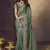 Dark sea green embroidered fendi satin saree with satin blouse fabric || premium sarees || premium fabrics