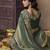 Dark sea green embroidered fendi satin saree with satin blouse fabric || premium sarees || premium fabrics