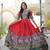 Red Dola Printed Gown     Ethnic Wear for All Occasions