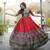 Red Dola Printed Gown     Ethnic Wear for All Occasions