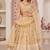 Beige Thread & Sequins Embroidery Work Net Lehenga
