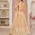 Beige Thread & Sequins Embroidery Work Net Lehenga