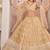 Beige Thread & Sequins Embroidery Work Net Lehenga