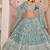 Sky Blue Thread & Sequins Embroidery Work Net Lehenga