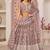 Onion Pink Thread & Sequins Embroidery Work Net Lehenga