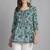 Sea green women's pure cotton jaipuri printed short top