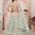 Pista Green Thread & Sequins Embroidery Work Net Lehenga