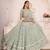 Pista Green Thread & Sequins Embroidery Work Net Lehenga