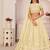 Yellow  Thread & Sequins Embroidery Work Net Lehenga