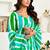 Green linen printed ready to wear one minute saree | stripes print designer saree with unstitched blouse