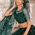 Dark Green Thread & Sequins Embroidery Work Net Lehenga