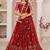 Red Thread & Sequins Embroidery Work Net Lehenga