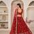 Red Thread & Sequins Embroidery Work Net Lehenga