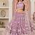 Light Lavender Thread & Sequins Embroidery Work Net Lehenga