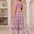 Light Lavender Thread & Sequins Embroidery Work Net Lehenga