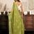 Light green floral print linen one minute saree with unstitched blouse ready to wear design